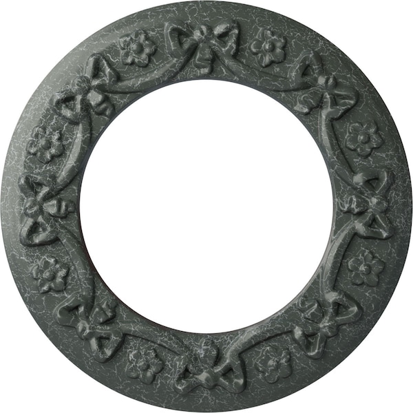 Ekena Millwork Ribbon with Bow Medallion (Canopies up to 7 1/2"), 12 1/4"OD x 7 1/2"ID x 7/8"P, Athenian Green CM12RIAGC - main